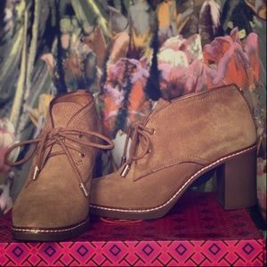 TORY BURCH Hilary Lace-Up Suede Booties